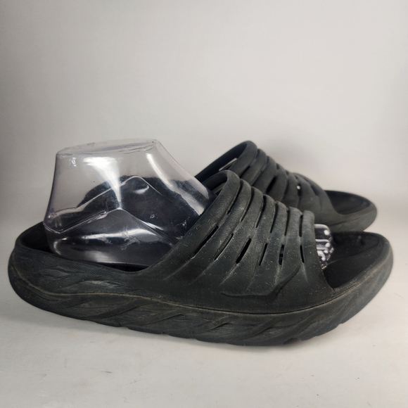 HOKA ONE ONE Men's Ora Sandal Size 10 Black Recovery Comfort - Picture 2 of 10